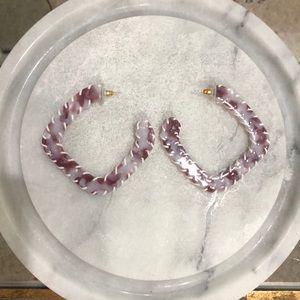 5/$25 Purple & White Threaded-edge Earrings